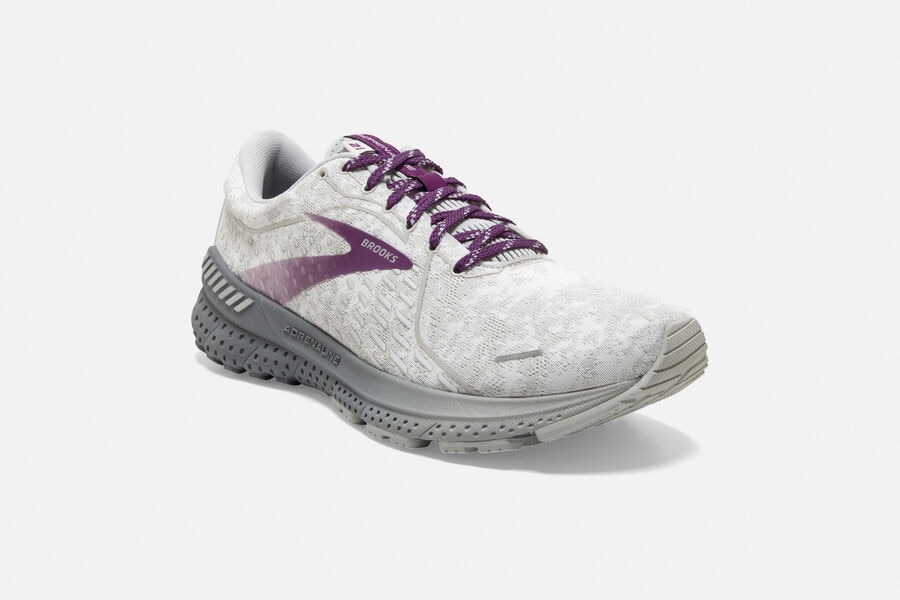 Brooks Adrenaline Gts 21 Road Löparskor Dam - Vita/Lila - 2915-YXOAQ